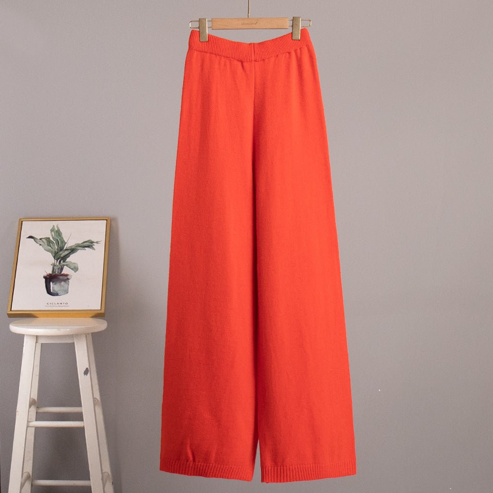 Thick High-Neck Lazy Wide Trousers Set