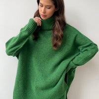 Thick High-Neck Lazy Wide Trousers Set