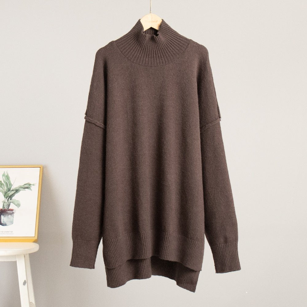 Thick High-Neck Lazy Wide Trousers Set