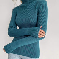 High-Neck Knit Pullover