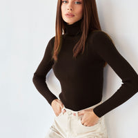 High-Neck Knit Pullover
