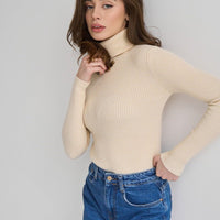 High-Neck Knit Pullover