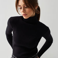 High-Neck Knit Pullover