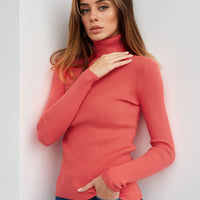 High-Neck Knit Pullover