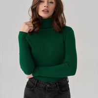 High-Neck Knit Pullover