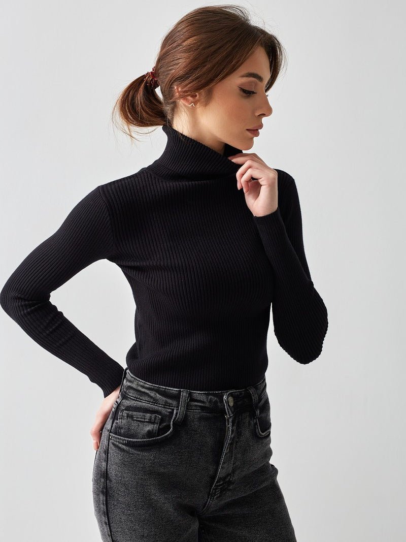 High-Neck Knit Pullover