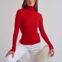 High-Neck Knit Pullover