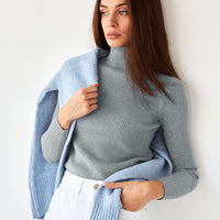 High-Neck Knit Pullover