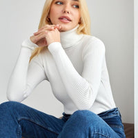 High-Neck Knit Pullover
