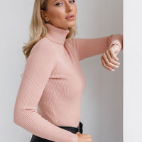 High-Neck Knit Pullover