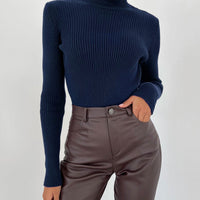 High-Neck Knit Pullover