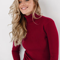 High-Neck Knit Pullover