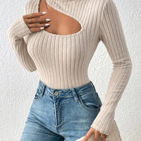 Women’s Hollow Slim-Fit Turtleneck Hoodie