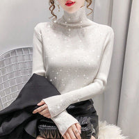 Thick Sequined High-Collar Pullover