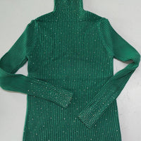 Thick Sequined High-Collar Pullover