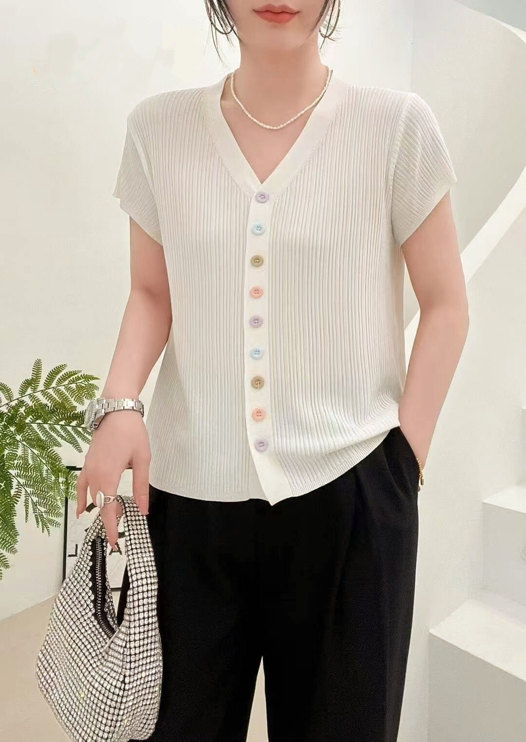 Soft Viscose Casual Short Sleeve Top