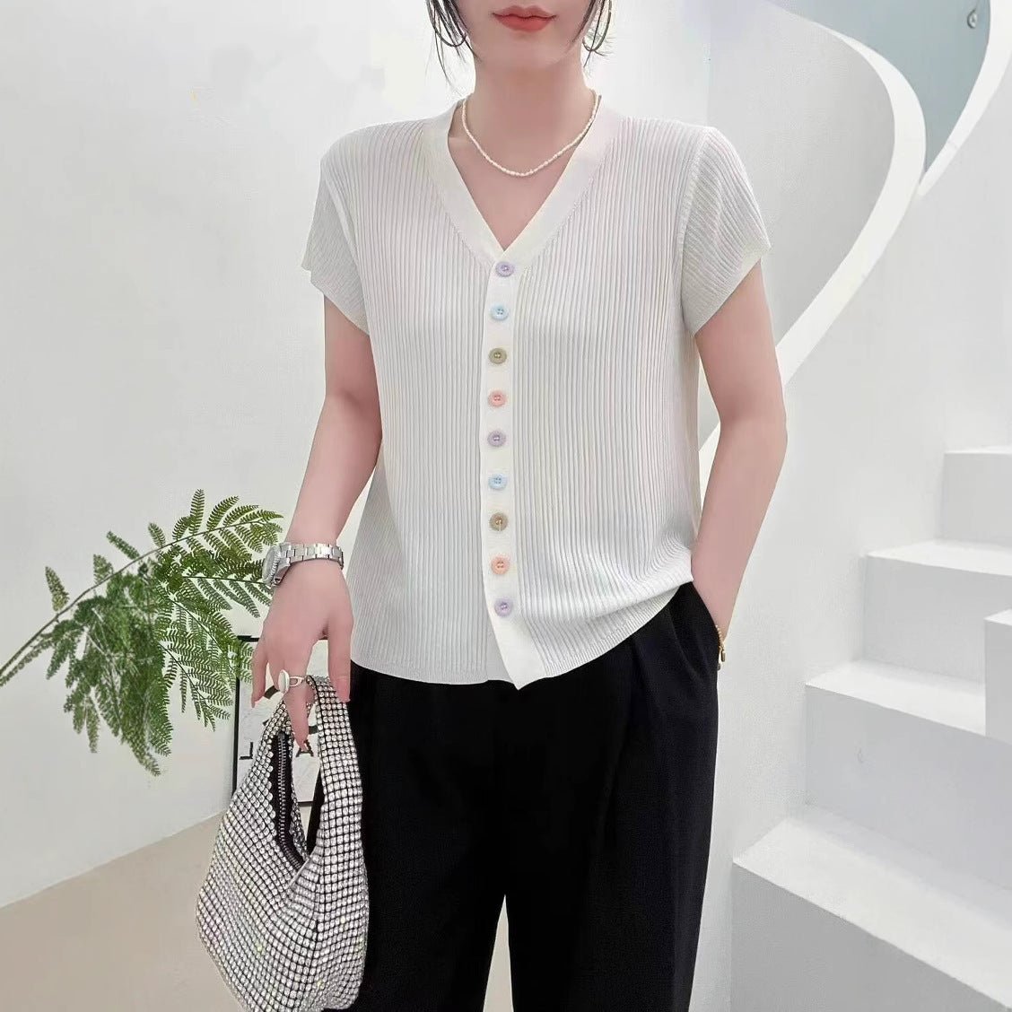 Soft Viscose Casual Short Sleeve Top