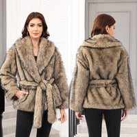 Belted Plush Long Coat