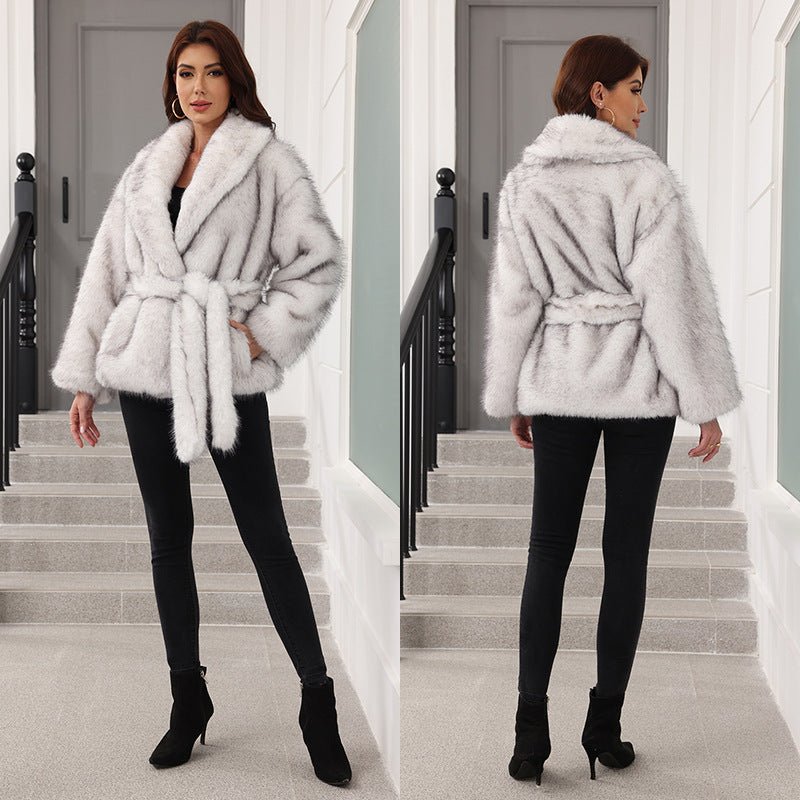 Belted Plush Long Coat