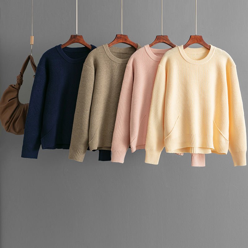 Loose Crew Neck Knit Top