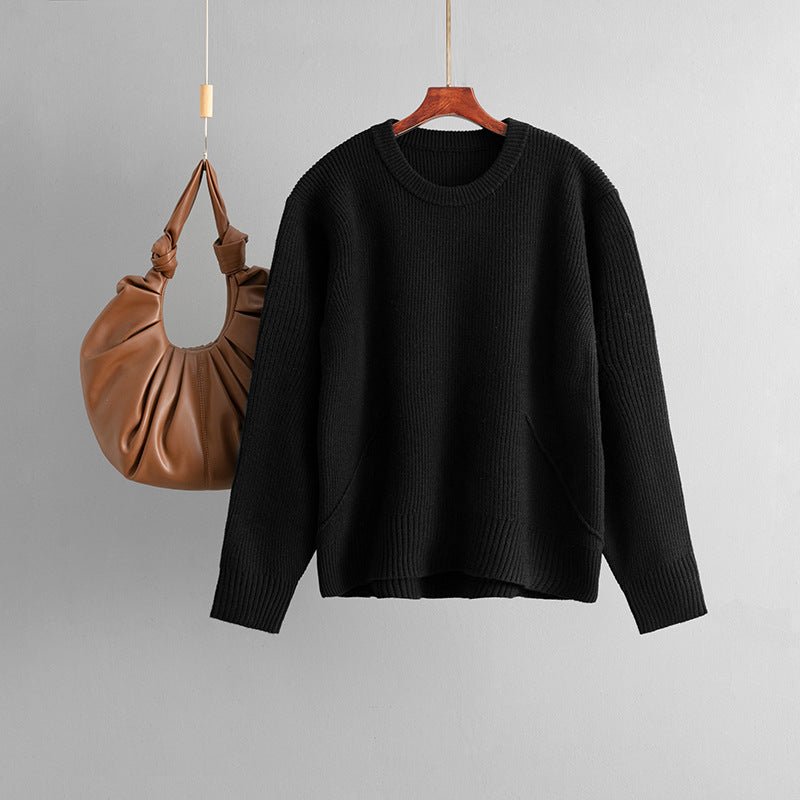 Loose Crew Neck Knit Top