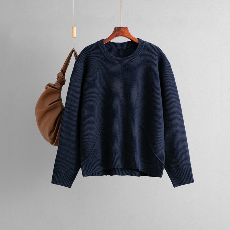 Loose Crew Neck Knit Top