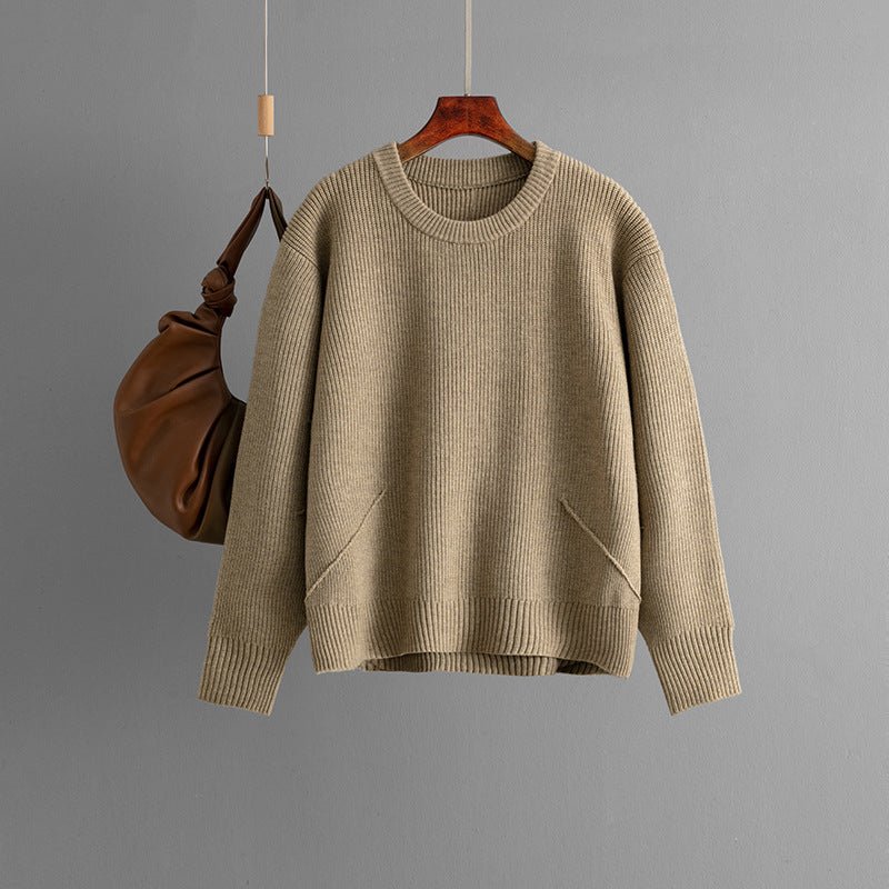 Loose Crew Neck Knit Top