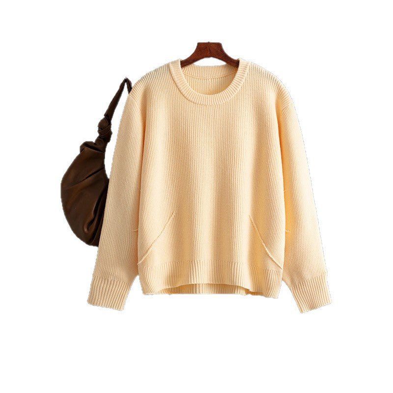 Loose Crew Neck Knit Top