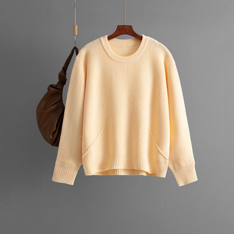Loose Crew Neck Knit Top