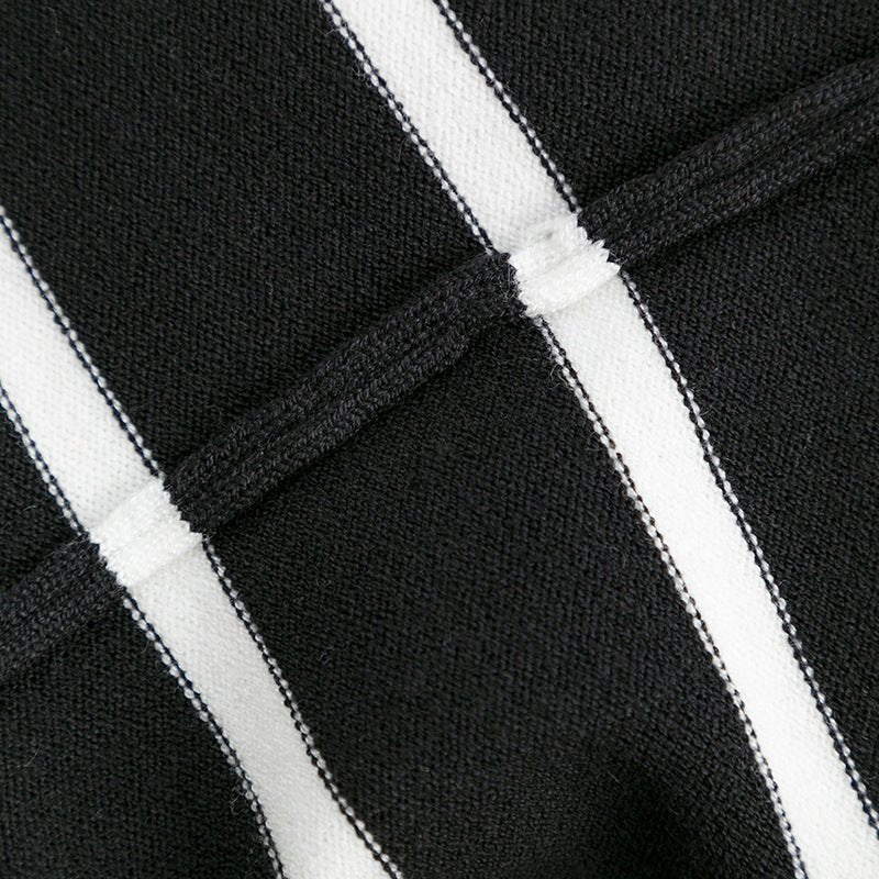 Contrast Striped Turtleneck Pullover