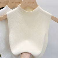 Semi-Turtleneck Knit Vest Camisole