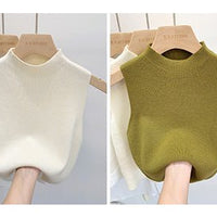 Semi-Turtleneck Knit Vest Camisole