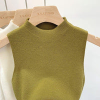 Semi-Turtleneck Knit Vest Camisole