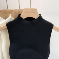 Semi-Turtleneck Knit Vest Camisole
