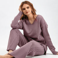 Knit Sweater & Wide-Leg Pants Set