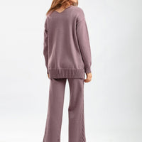 Knit Sweater & Wide-Leg Pants Set