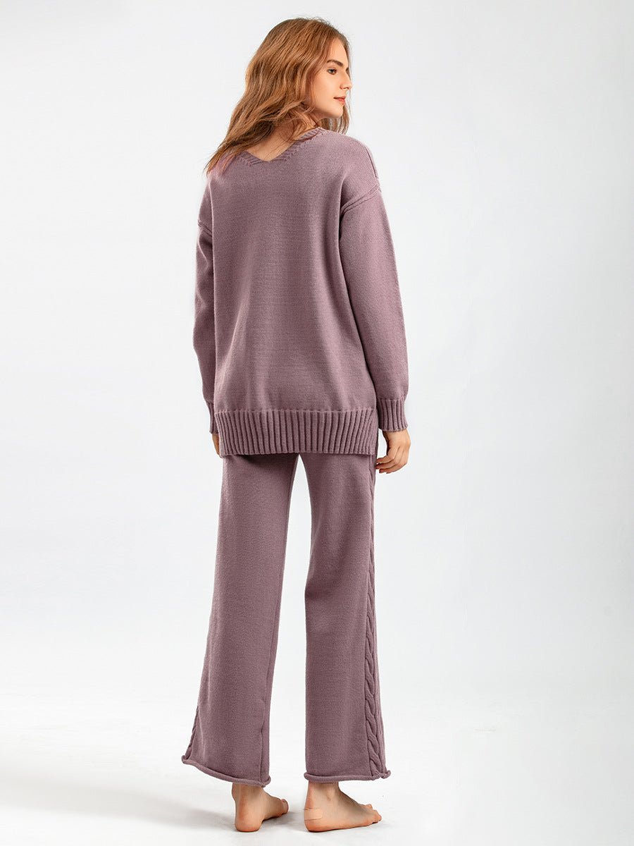 Knit Sweater & Wide-Leg Pants Set