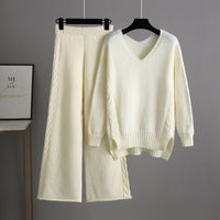 Knit Sweater & Wide-Leg Pants Set