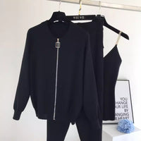 Korean Chain Cami, Jacket & Pants Set