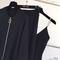 Korean Chain Cami, Jacket & Pants Set