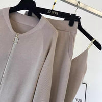 Korean Chain Cami, Jacket & Pants Set