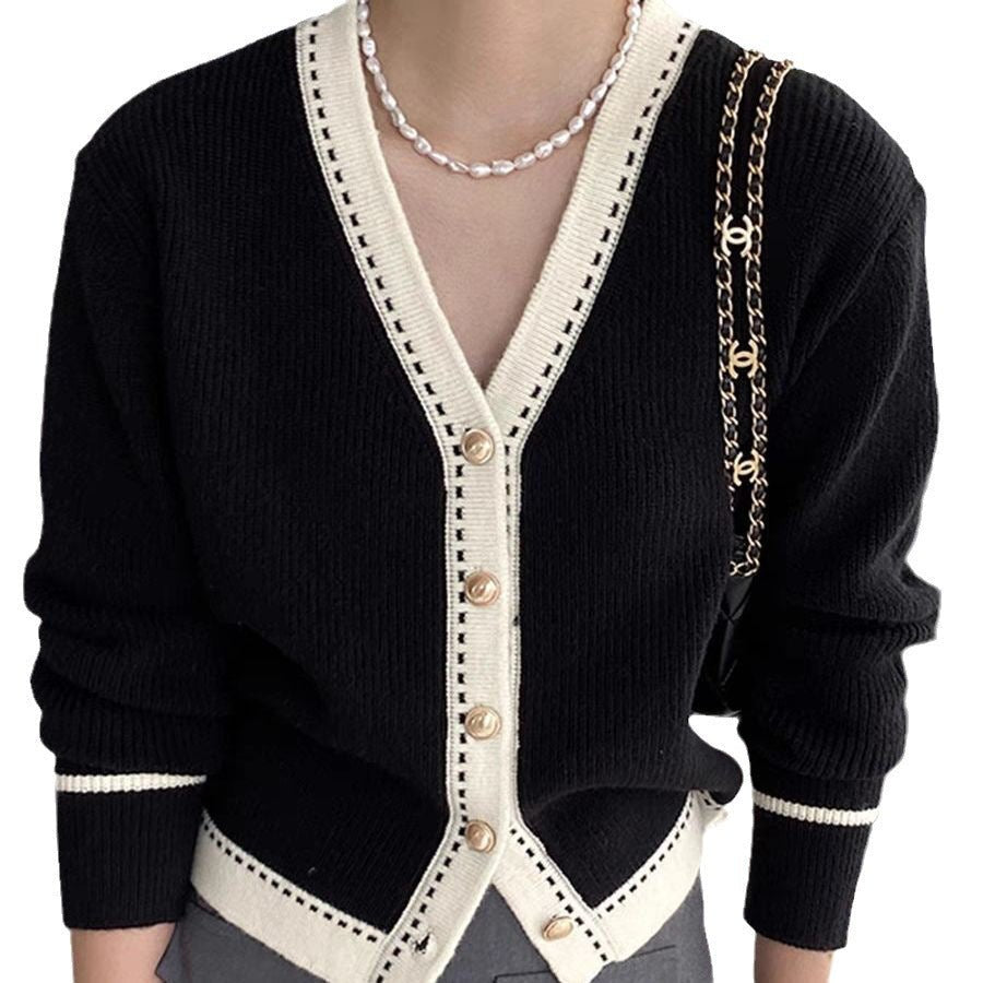 Japanese Style 2-Piece Set – Straight-Leg Pants & V-Neck Cardigan