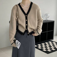 Japanese Style 2-Piece Set – Straight-Leg Pants & V-Neck Cardigan