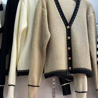 Japanese Style 2-Piece Set – Straight-Leg Pants & V-Neck Cardigan