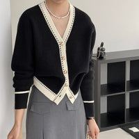 Japanese Style 2-Piece Set – Straight-Leg Pants & V-Neck Cardigan