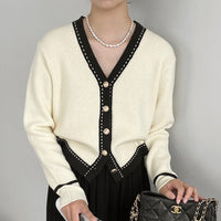 Japanese Style 2-Piece Set – Straight-Leg Pants & V-Neck Cardigan