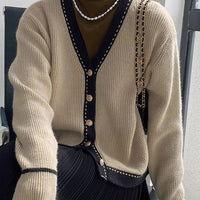 Japanese Style 2-Piece Set – Straight-Leg Pants & V-Neck Cardigan