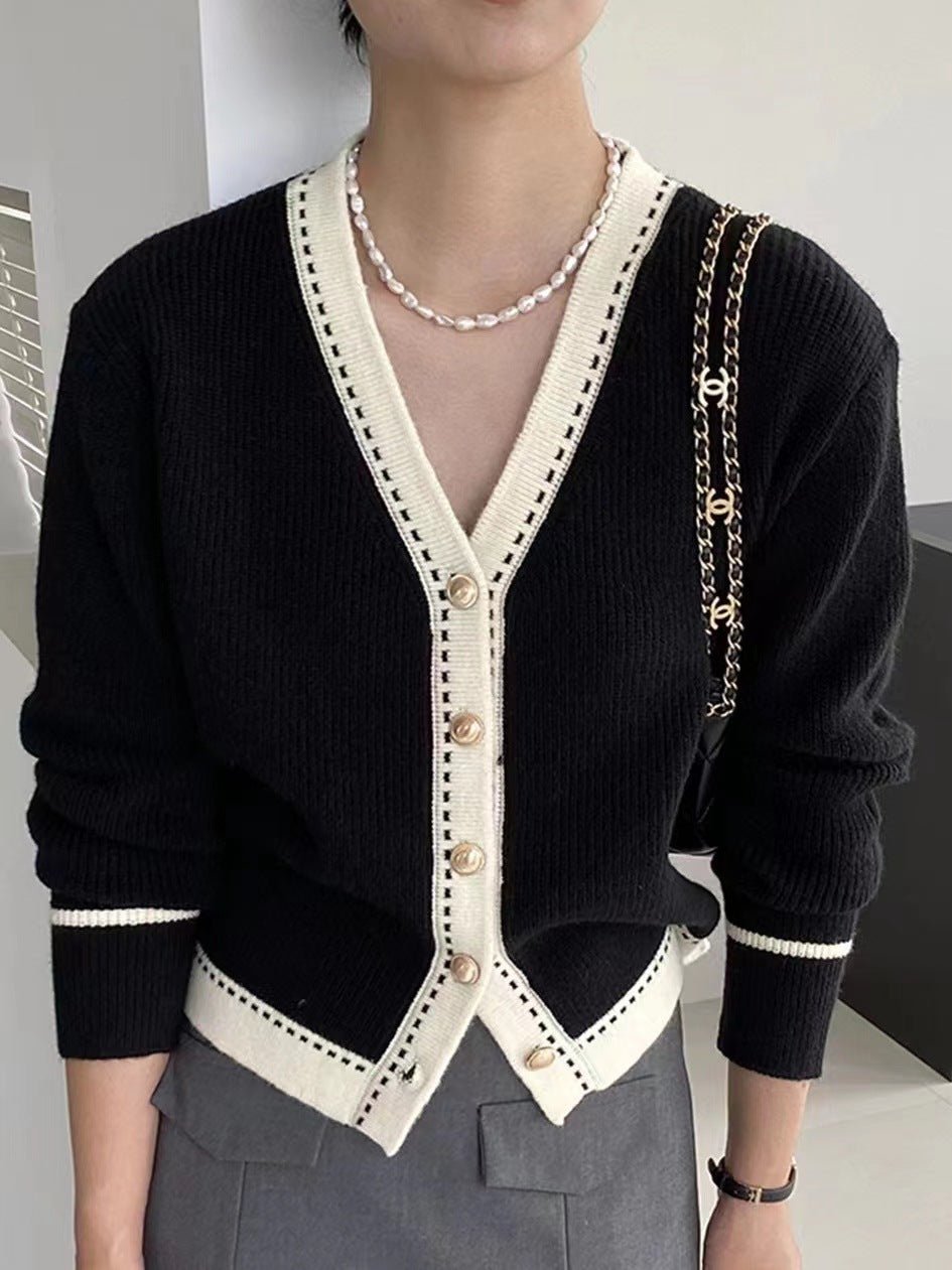 Japanese Style 2-Piece Set – Straight-Leg Pants & V-Neck Cardigan