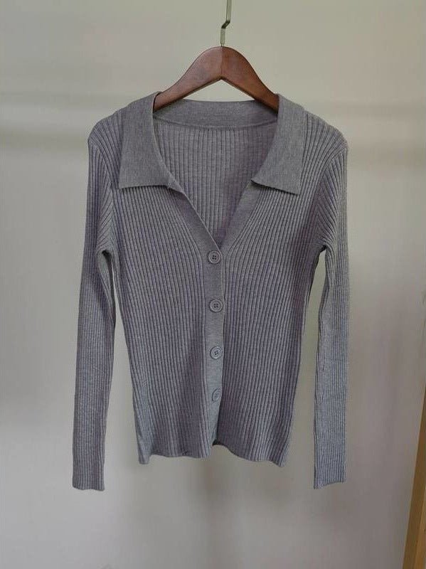 Slim Polo Collar Commuter Cardigan