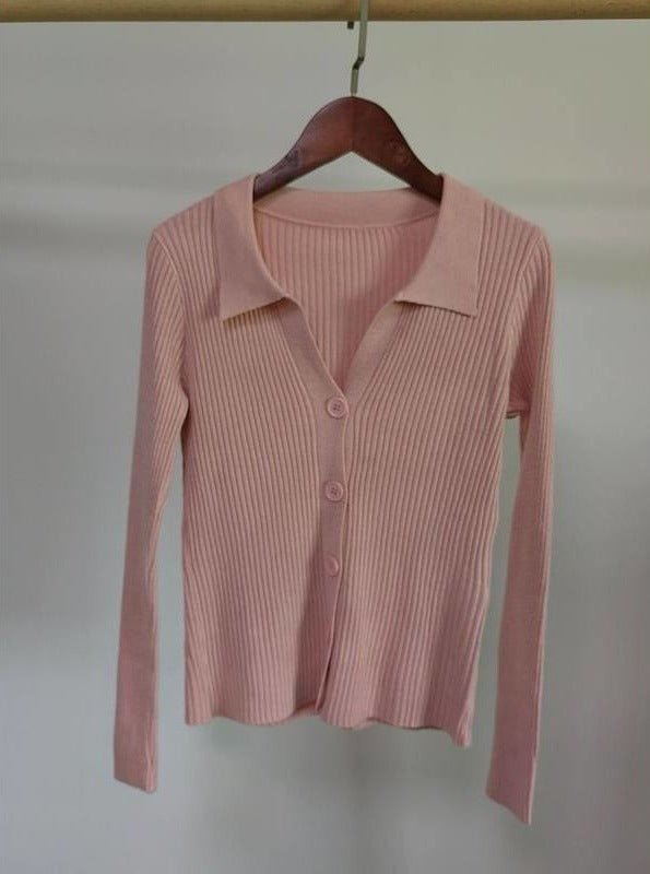 Slim Polo Collar Commuter Cardigan